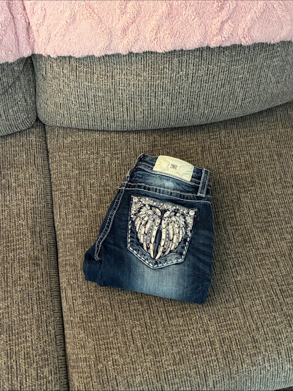 Dark Blue miss me Jeans with Embellished Pocket